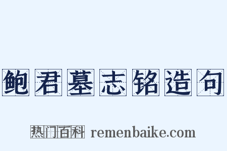 鲍君墓志铭造句是什么意思的图片